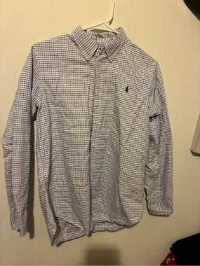 Polo Button-Down Check Shirt - Blue/White